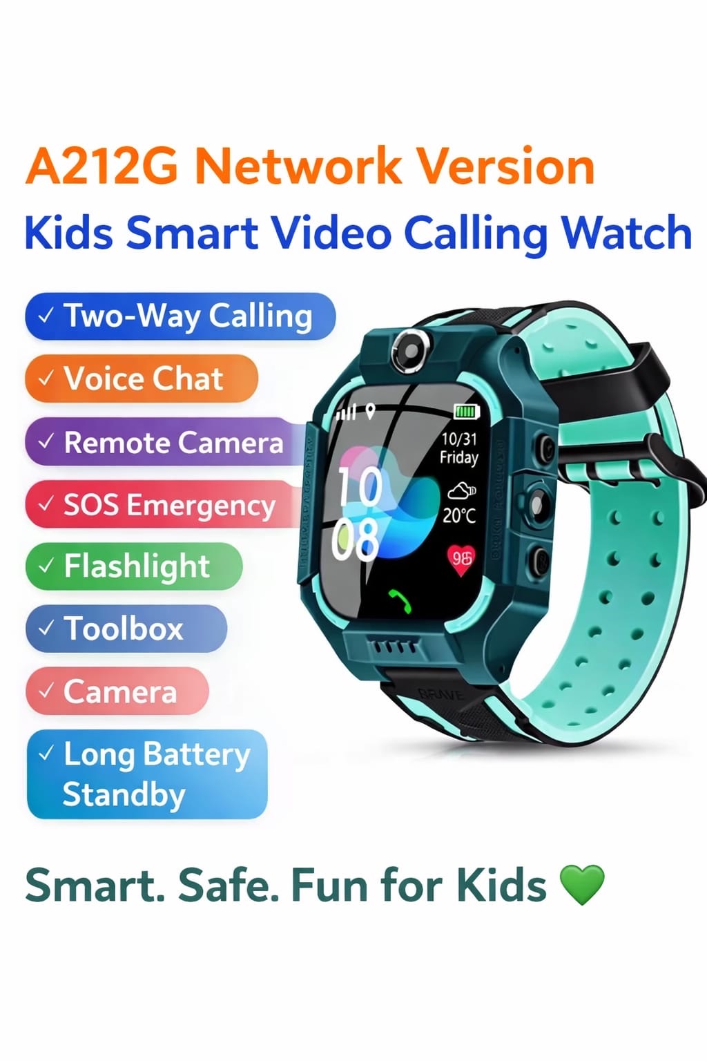 4G Smart Kids Watch – GPS Tracking + Video Calling + SOS | Child Safety Watch