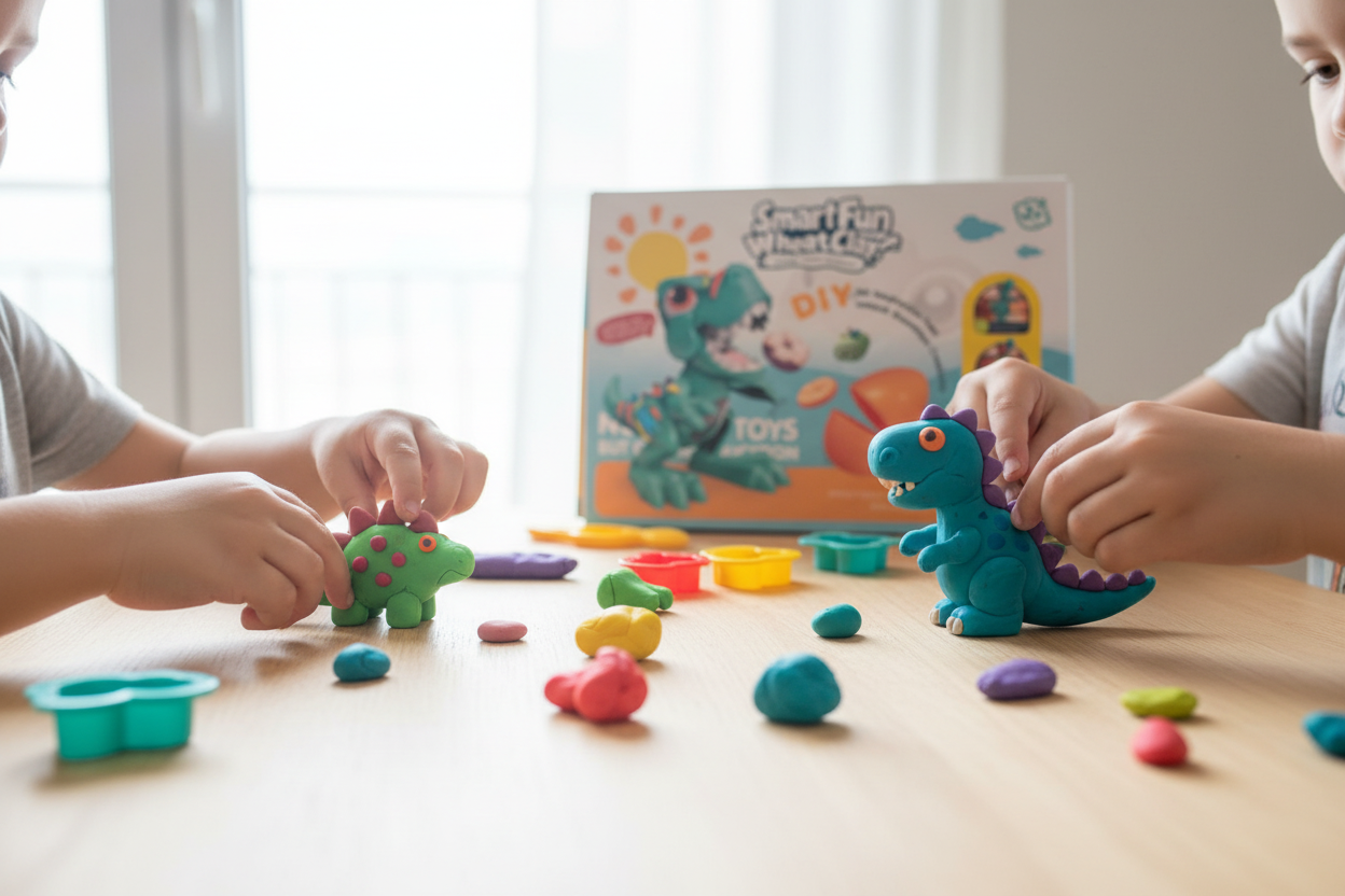 SmartFun Wheat Clay DIY Dino Play Set