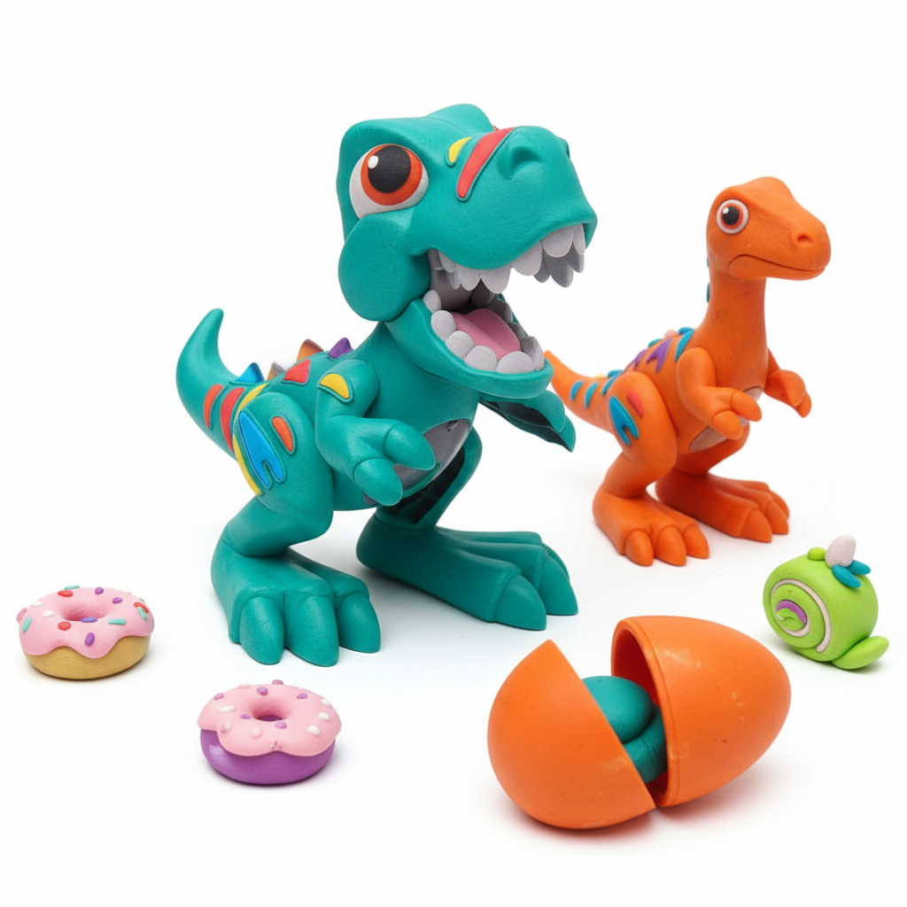 SmartFun Wheat Clay DIY Dino Play Set