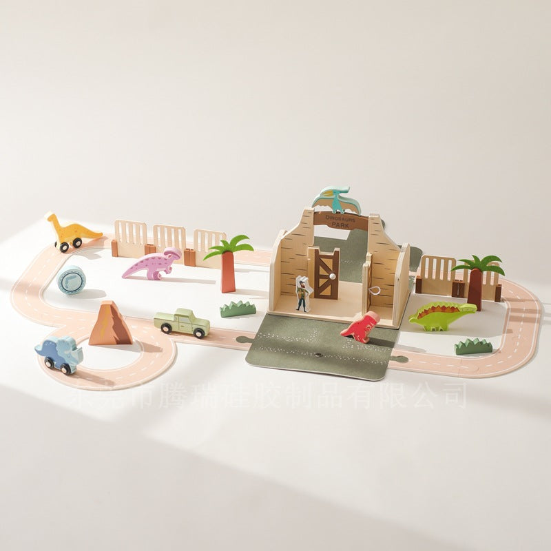 Children's Dinosaur Race Car Track Playset