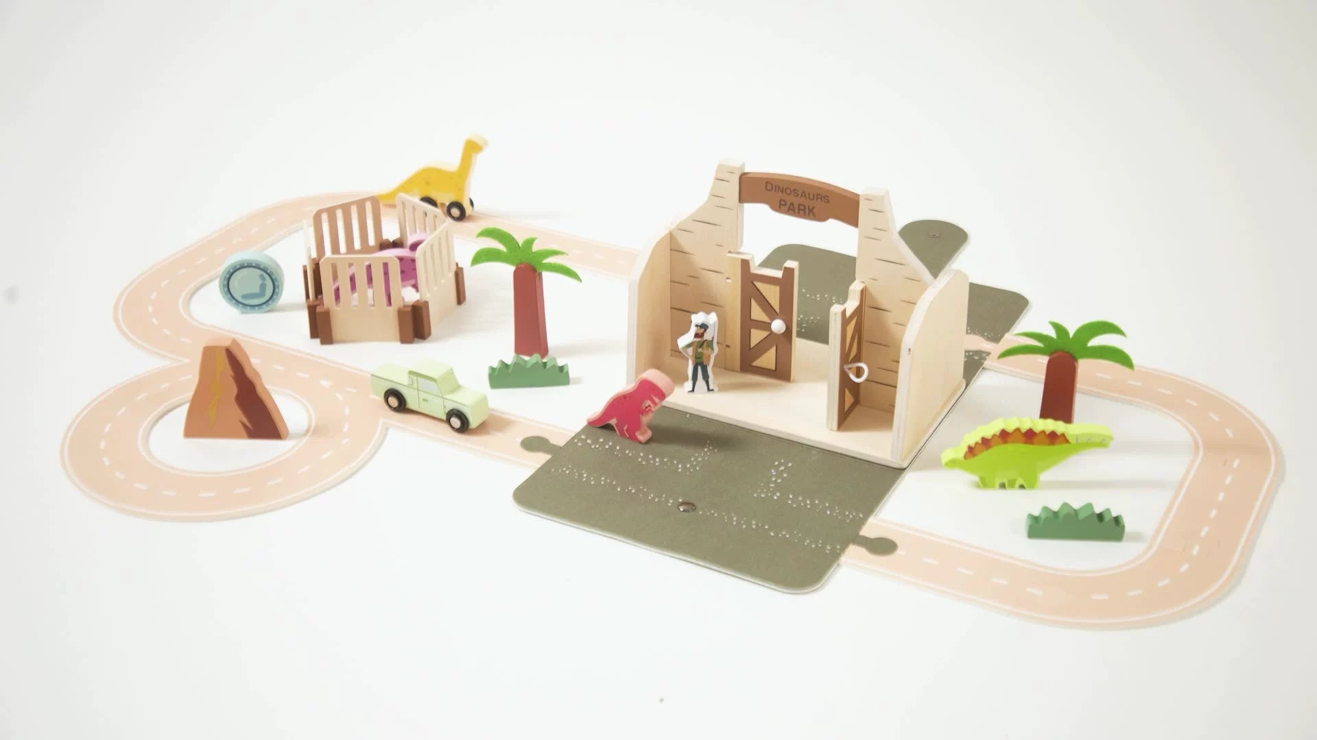 Children's Dinosaur Race Car Track Playset