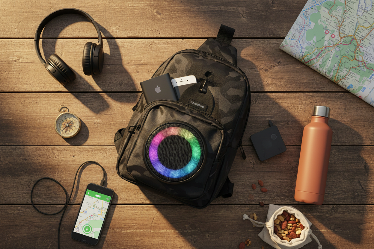 NomadBeat 3-in-1 Pro – Bluetooth Speaker + Powerbank + LED | Travel Essential